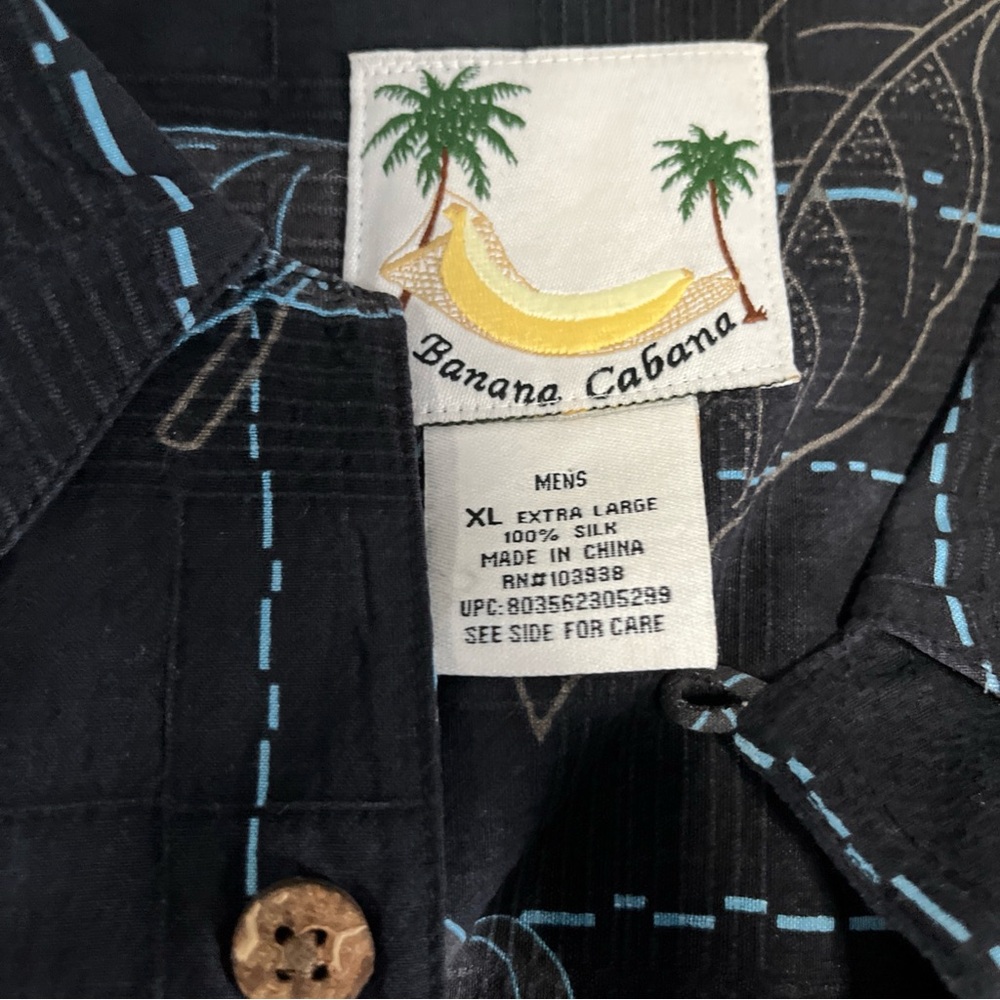 Banana Cabana Black Silk Shirt